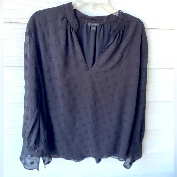 Elegant Black Chiffon Blouse - Picture 1 of 5